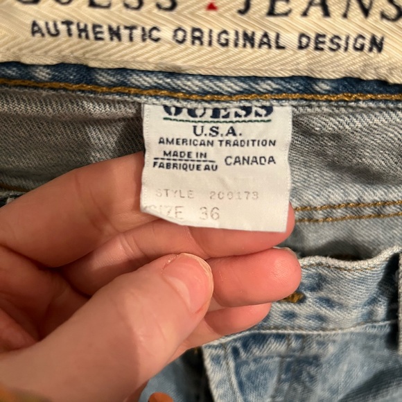 Guess blue jeans multiple button up no zipper baggy leg size 36 - Picture 3 of 5